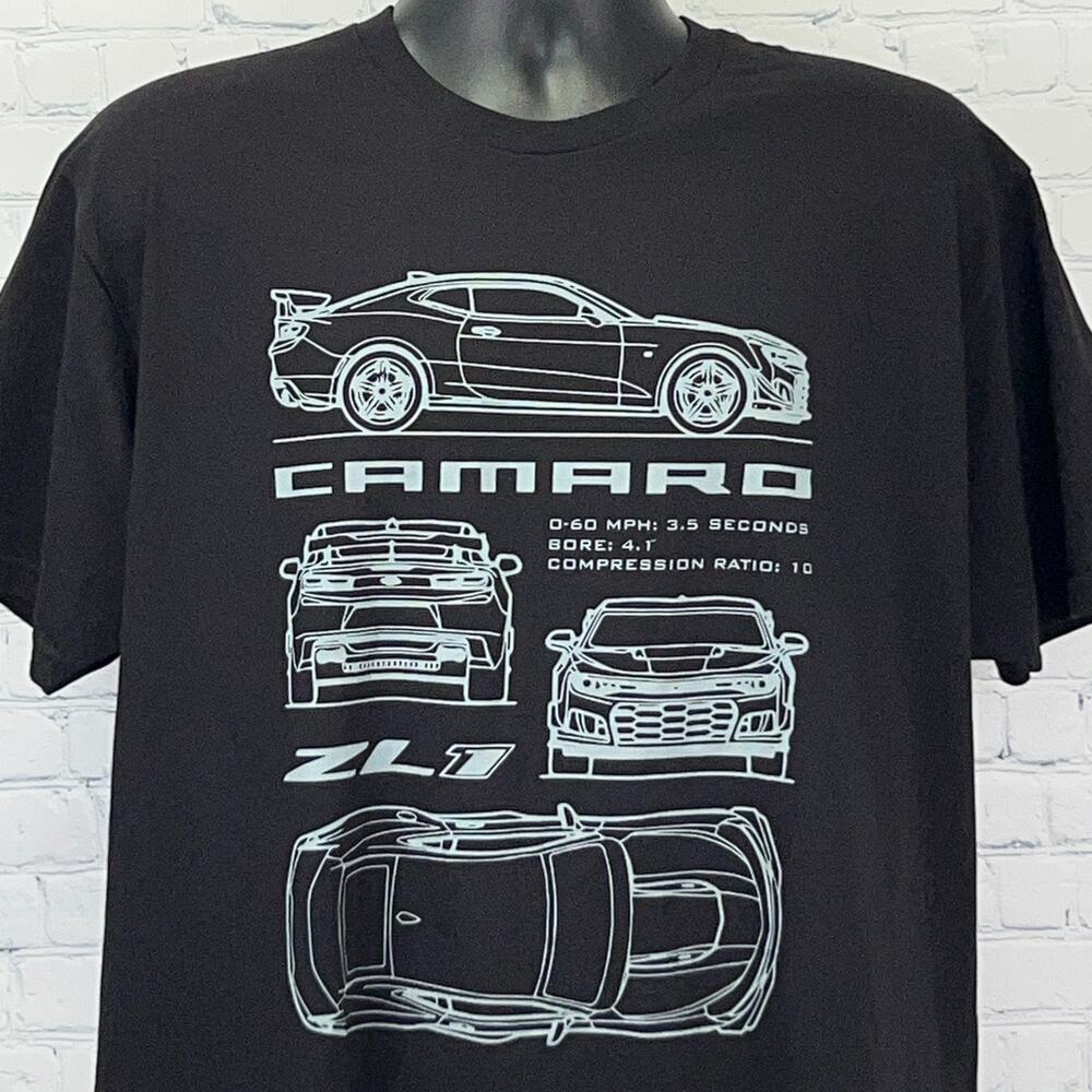 Chevrolet Camaro ZL1 T Shirt XL X-Large Black Short Sleeve Freedom Street Garage